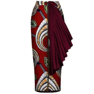 Jupe Droite En Pagne Africain