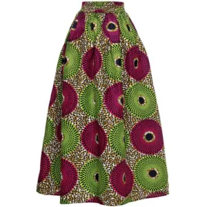 Jupe Taille Haute Tissu Africain